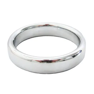 Love In Leather 50mm Stainless Steel Rounded Cock Ring