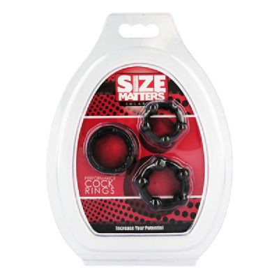 Set Of 3 Cock Rings Black