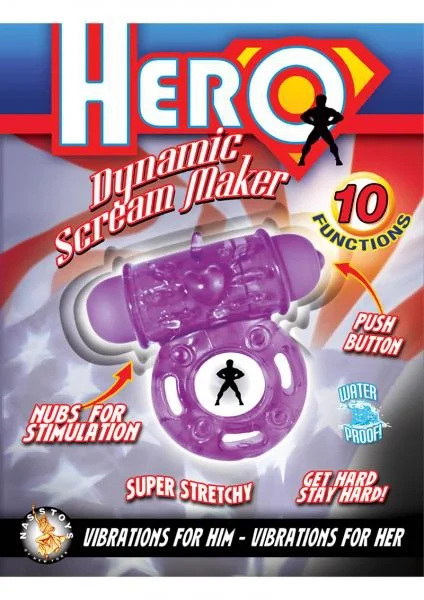 Hero Dynamic Scream Maker Cockring Waterproof Purple — image 4 of 4