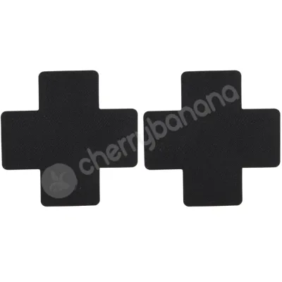 Cherry Banana Kisses Crosses Black Cross Shaped Nipple Pasties 2 Pack