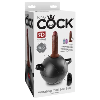 King Cock Vibrating Mini Sex Ball With 7 Dildo Brown