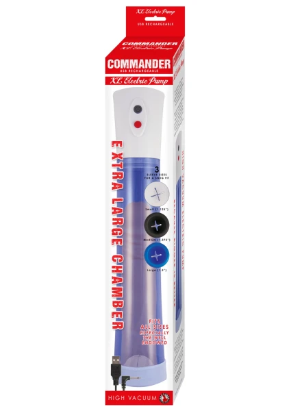 Commander USB Rechargeable High Vacuum Electric Penis Pump XL