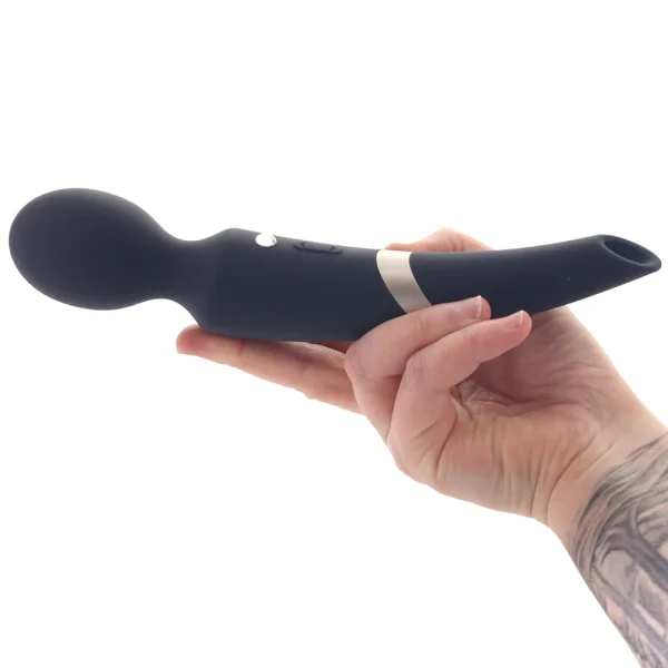 Sugar Pop Aurora Silicone Pressure Wave Clitoral Stimulator & Wand Style Vibrator - Blue