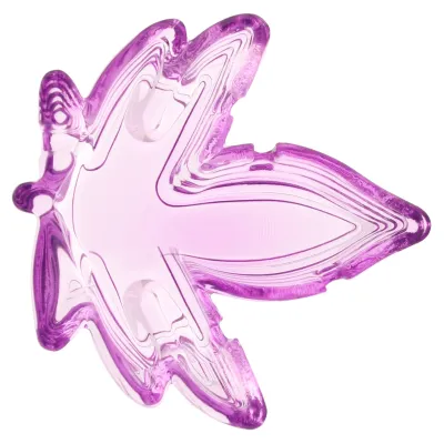 Pot Leaf Purple Glass Ashtray