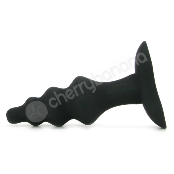 Velvet Plush Black Silicone Rippler Butt Plug