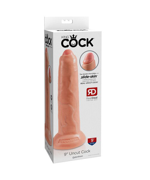 Pipedream King Cock Light Tone Uncut Dildo - 6, 7 or 9 Inch