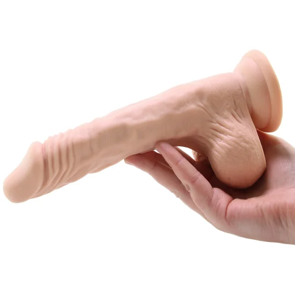 RealRock 8 Inch Dong With Testicles Flesh Pink — image 5 of 8