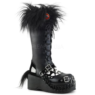 3 1 4 inches PF Lace Up Knee High Monster Boot Back Zip
