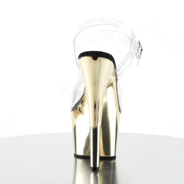 7 inches Heel, 2 3/4 inches PF Ankle Strap Sandal w/ Chrome Plated Botto — image 4 of 12