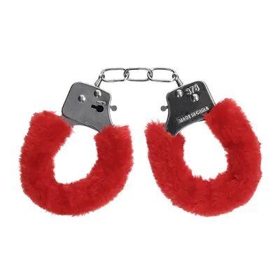 Ouch Pleasure Furry Metal Handcuffs