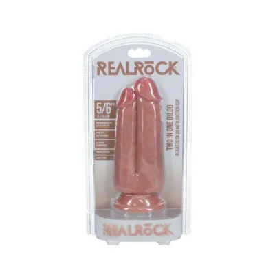 Couples Dildos Realrock Two In One 5 In 6 In Dildo Beige