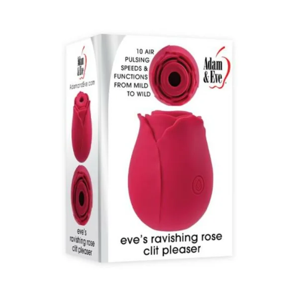 A&e Eve's Ravishing Rose Clit Sucker Silicone Rechargeable Red