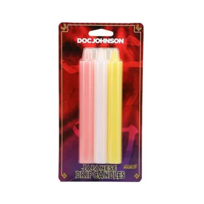 Japanese Drip Candles 3pk Pink yell