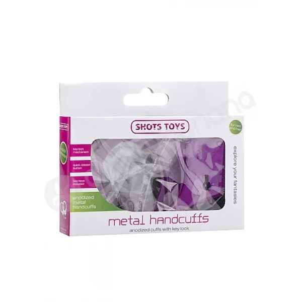 Shots Toys Purple Metal Handcuffs