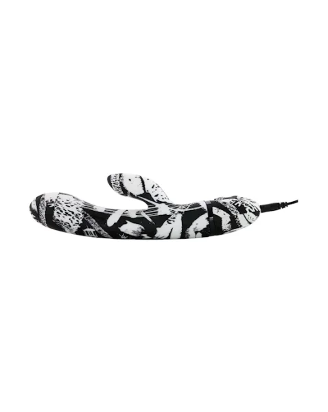 Hype Dual Wand Rabbit Vibrator - Black / White — image 3 of 13