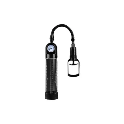 Manual Penis Pump With Pressure Gauge Black