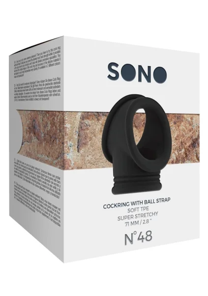 Sono No.48 - Cockring With Ball Strap - Black — image 5 of 6