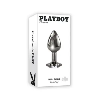 Butt Plugs Playboy Tux Small Metal Anal Plug Hematite