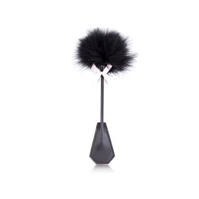 Pink Bow Feather Tickler And Paddle Black
