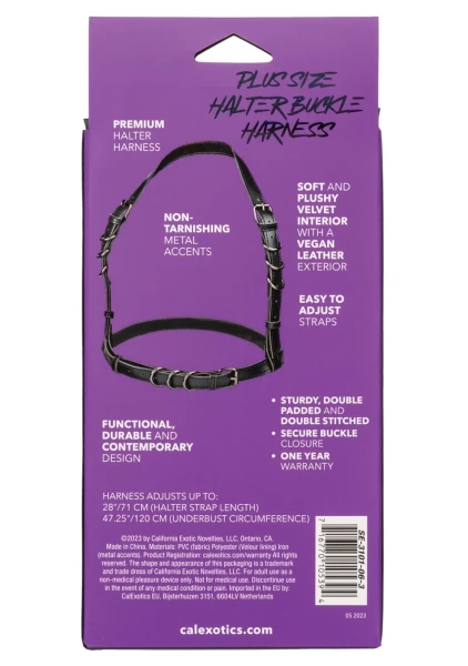 Euphoria Collection Halter Buckle Harness - Plus Size