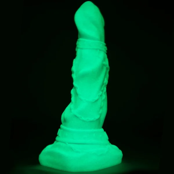 The Selene Goddess of the Moon 7.5" Silicone Fantasy Dildo By Uberrime - Glow-In-The-Dark Blue