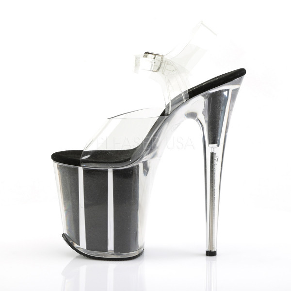 8 inches Heel, 4 inches PF Ankle Strap Sandal W/Glitter Filled Bottom — image 15 of 16