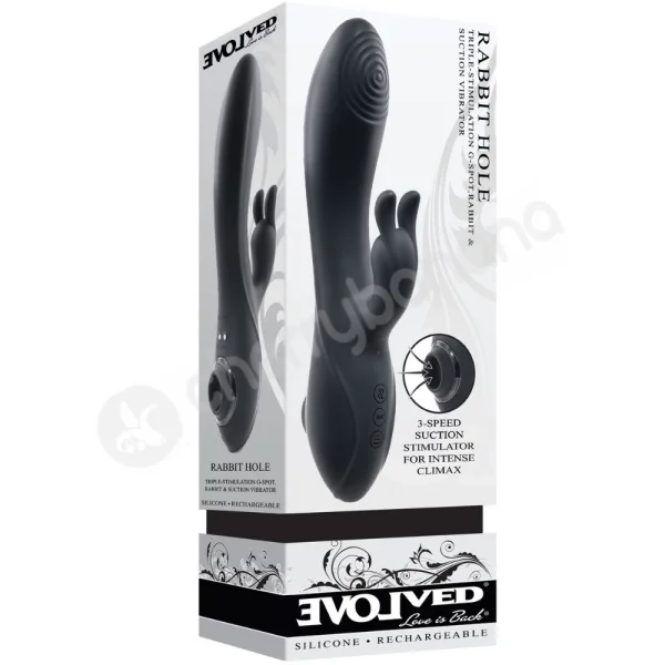 Evolved Rabbit Hole Vibrator With Clit Suction Stimulation Handle
