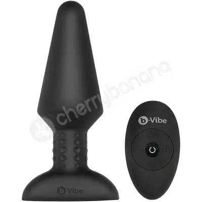 B vibe Rimming Plug XL 6 6 Black Rotating Beads Rimming Sensation R C Butt Plug