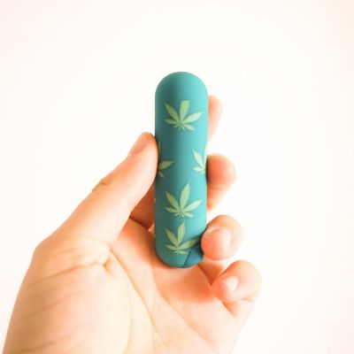 Maia Jessi 420 Rechargeable Mini Bullet Vibrator with Colorful Leaf Pattern