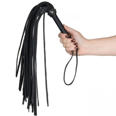Bondara Luxe Black Nubuck Leather Flogger 21 Inch