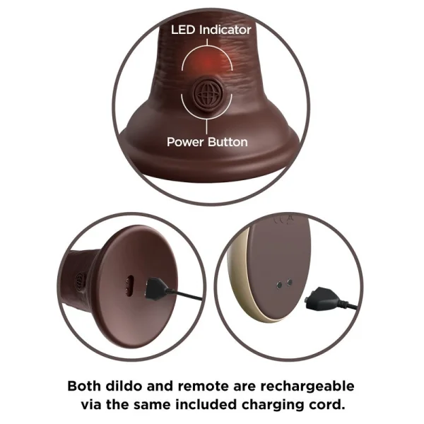 Pipedream Products King Cock Elite 7” Vibrating Silicone Cock Brown