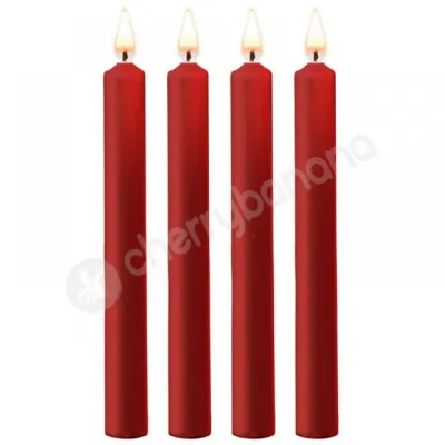 Ouch Large Teasing Red Paraffin Wax BDSM Candles 4 Pack