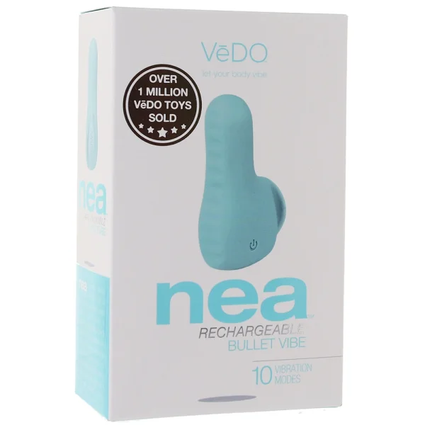 NEA Rechargeable Silicone Waterproof Vibrating Finger Bullet  by VeDO - Tease Me Turquoise