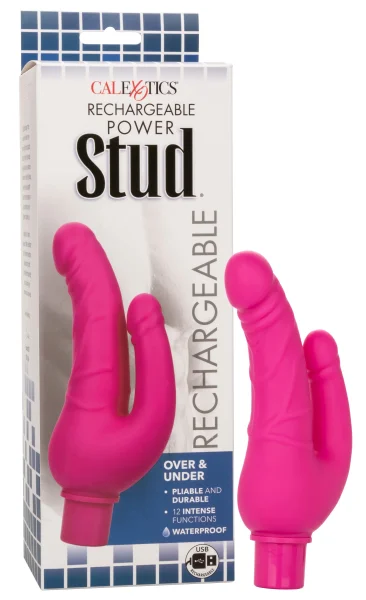 Rechargeable Power Stud Over and Under - Pink
