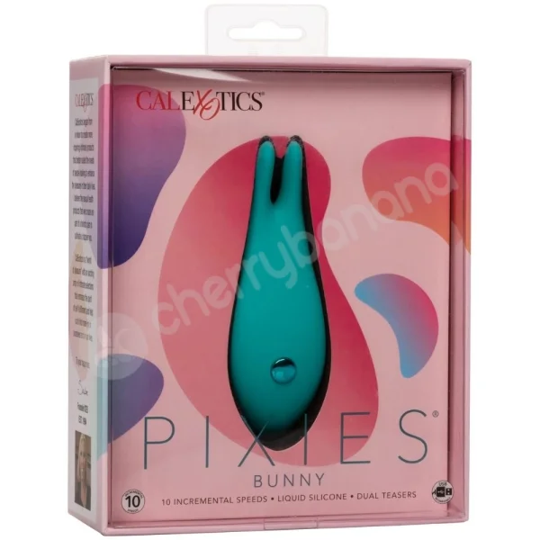 Calexotics Pixies Bunny Teal Curved Clit Stimulating Vibrator