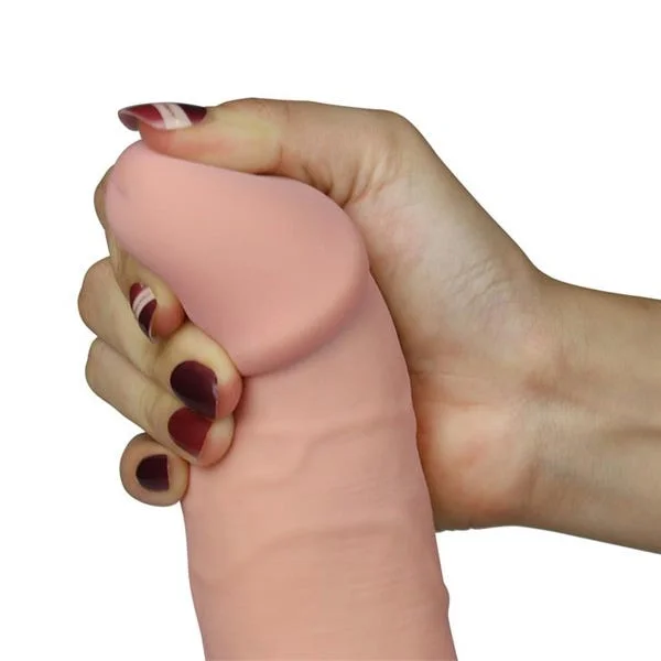 Lovetoy The Ultra Soft Dude 8.8 Inch Vibrating Curved Chubby Dildo