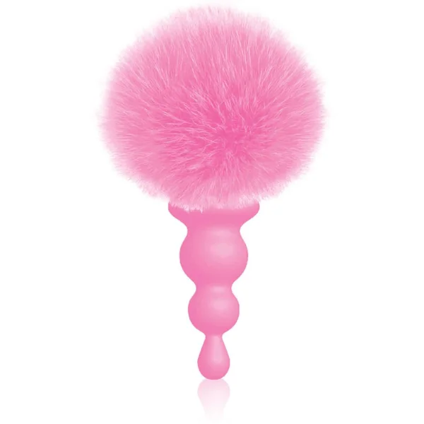 The 9's Cottontails Silicone Bunny Tail Butt Plug  - Beaded Pink