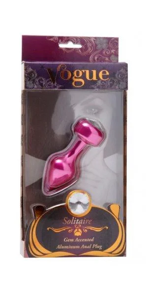 Solitaire Gem Accented Aluminum Anal Plug