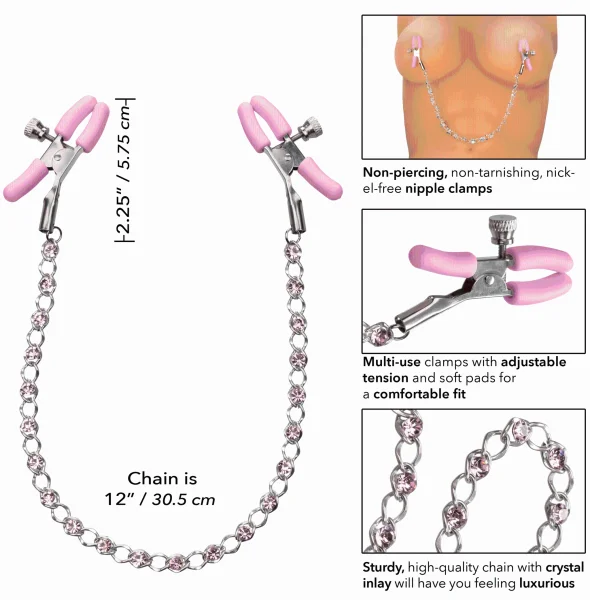 First Time Crystal Nipple Teasers - Pink