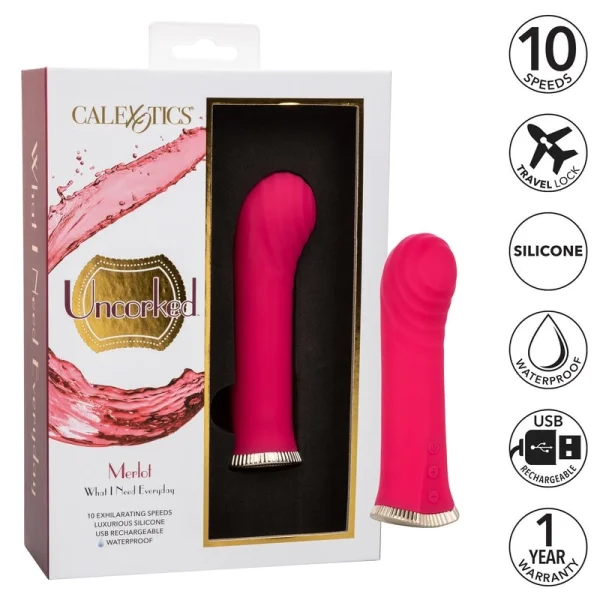 Uncorked Merlot Waterproof Rechargeable Silicone Vibrator By CalExotics
