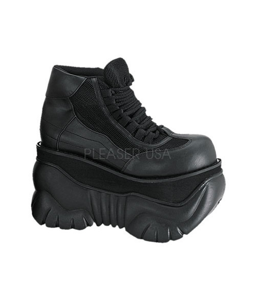 BOXER-01 - 4" P/F Cyber Blk Pu laceup Sneaker shoes