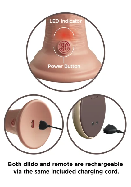 King Cock Elite 9 Inch Dual Density Vibrating Cock Flesh Brown — image 11 of 25