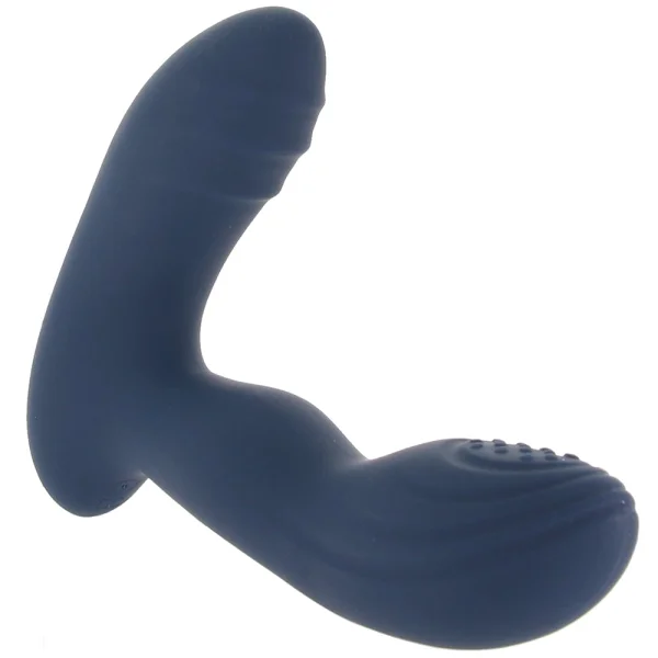 Playboy Pleasure Pleaser Silicone Rechargeable Vibrating Prostate Massager With Remote - Blue