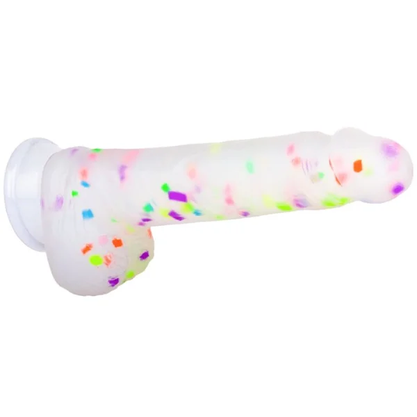 Bondara Confetti Cannon Glow in the Dark Dildo - 8 Inch — image 4 of 6