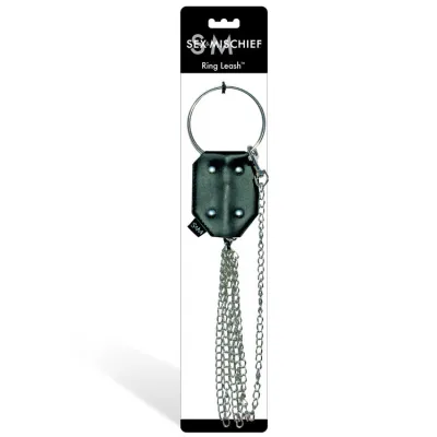 Sex Mischief Vegan Leather Leash with 44 Metal Chain