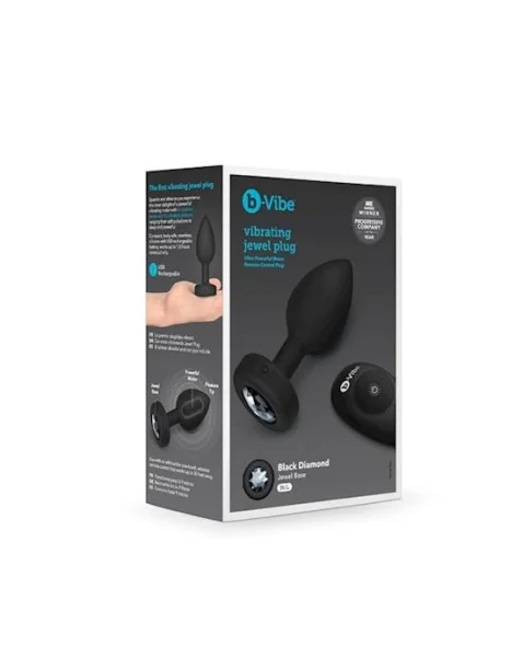 B-vibe Vibrating Jewel Plug - Black - M/l