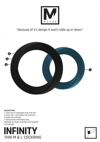 Infinity - Thin - Large Cockring (Blue)