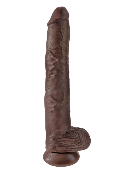 King Cock 14" Suction Cup Dildo With Balls - Vanilla