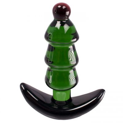 Glacier Glass Christmas Tree Butt Plug 4 5 Inch