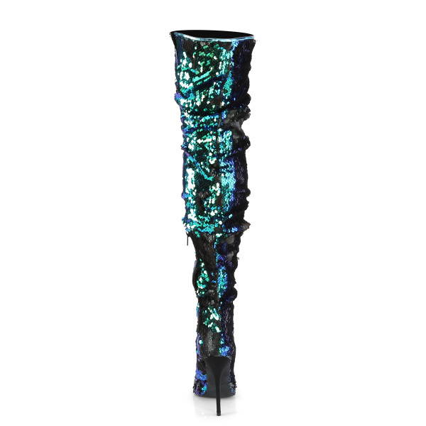 5 inches Ruched Sequined Thigh High Boot, 1/3 Side Zip — image 4 of 4